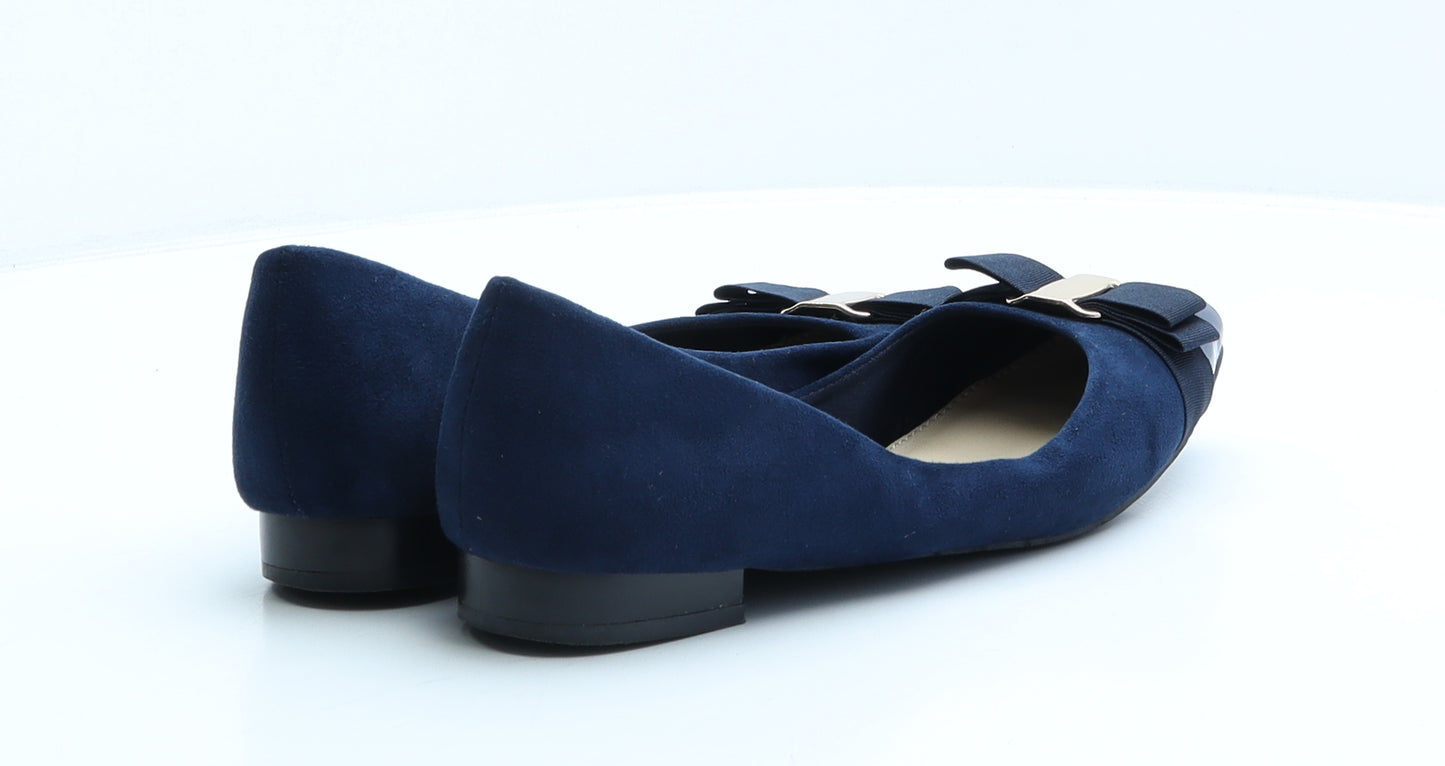 Lily & Franc Womens Blue Polyester Ballet Flat UK 8