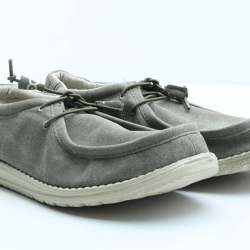 Hey Dude Mens Green Fabric Loafer Casual UK 11 45 US 12