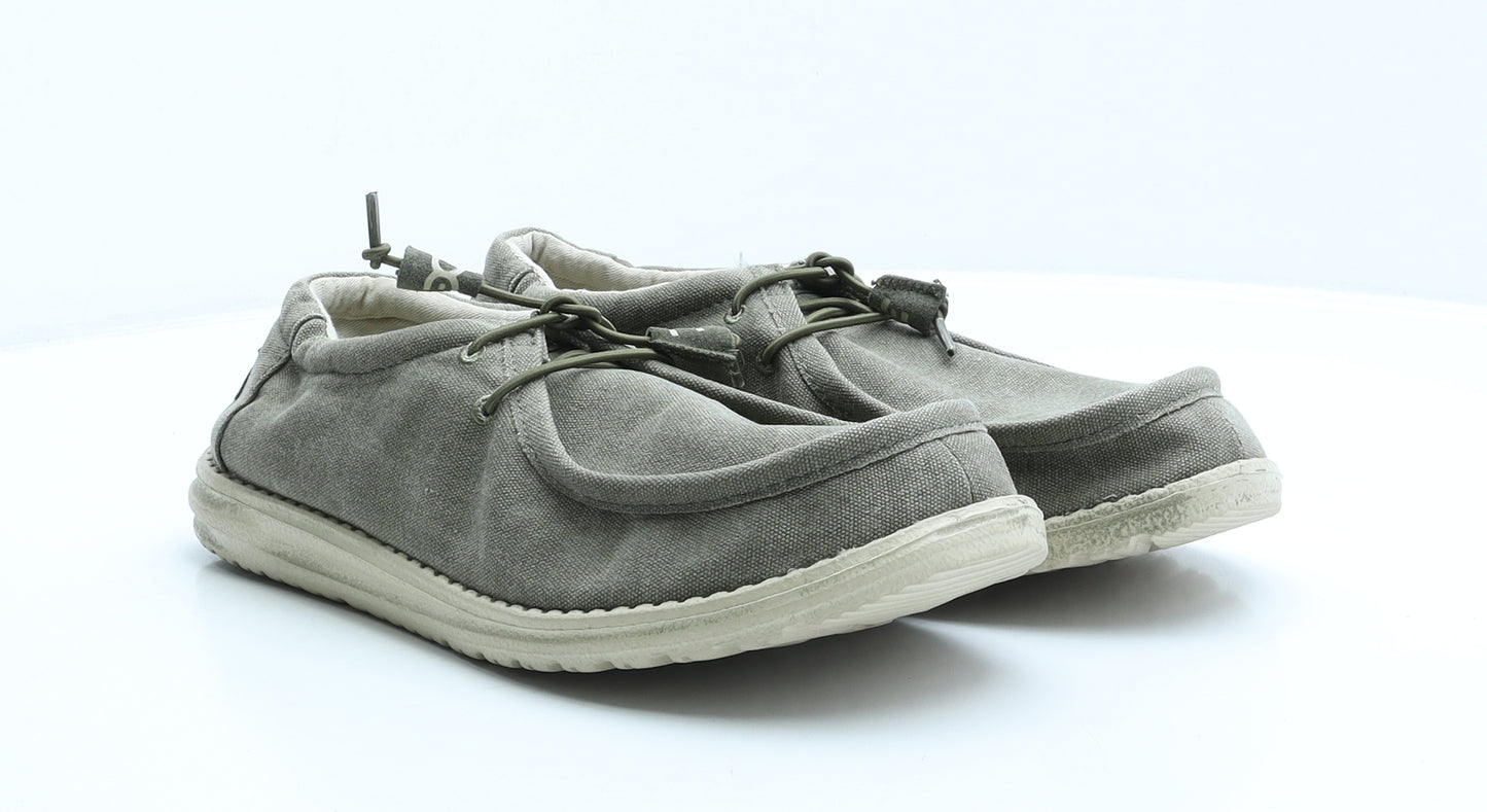 Hey Dude Mens Green Fabric Loafer Casual UK 11 45 US 12