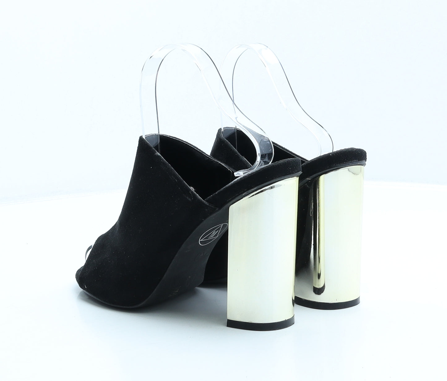 Missguided Womens Black Suede Mule Heel UK 7 40