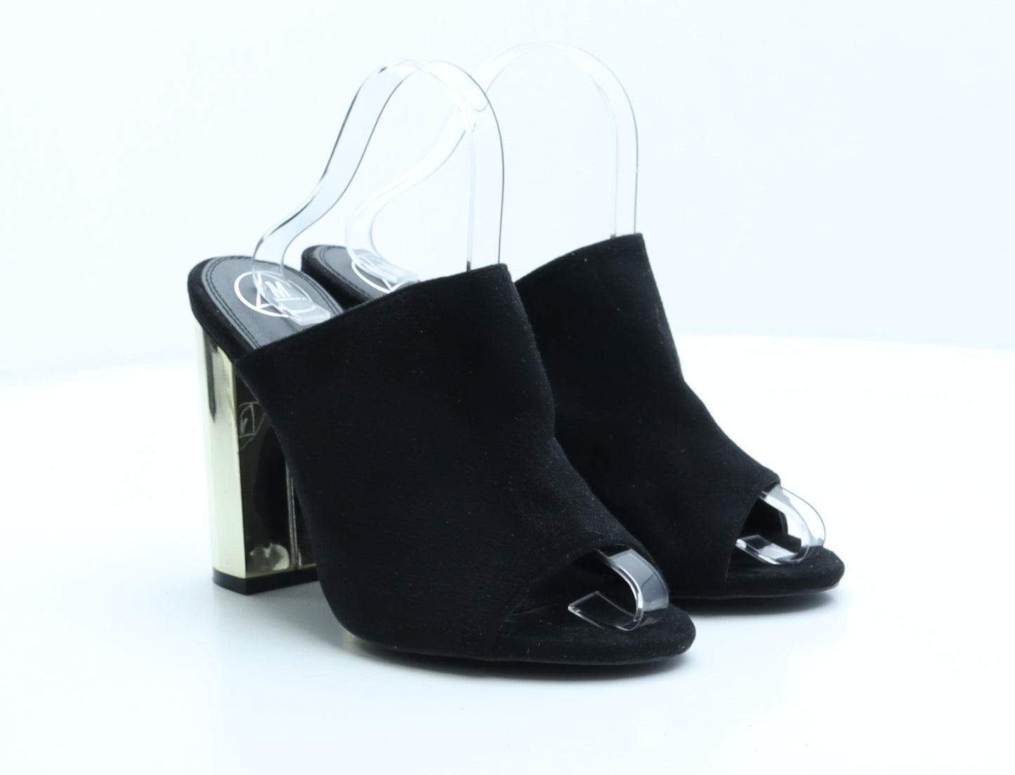 Missguided Womens Black Suede Mule Heel UK 7 40