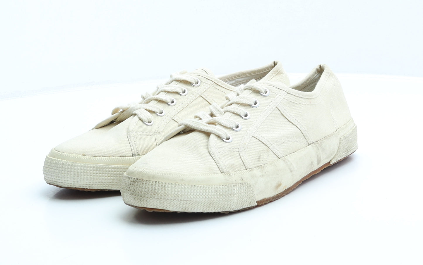 Preworn Mens Beige Fabric Trainer UK 8 42