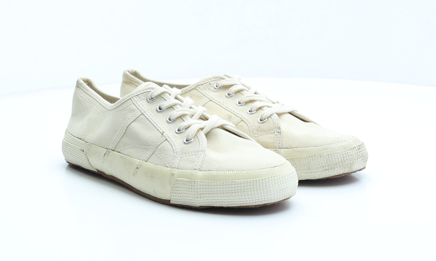 Preworn Mens Beige Fabric Trainer UK 8 42