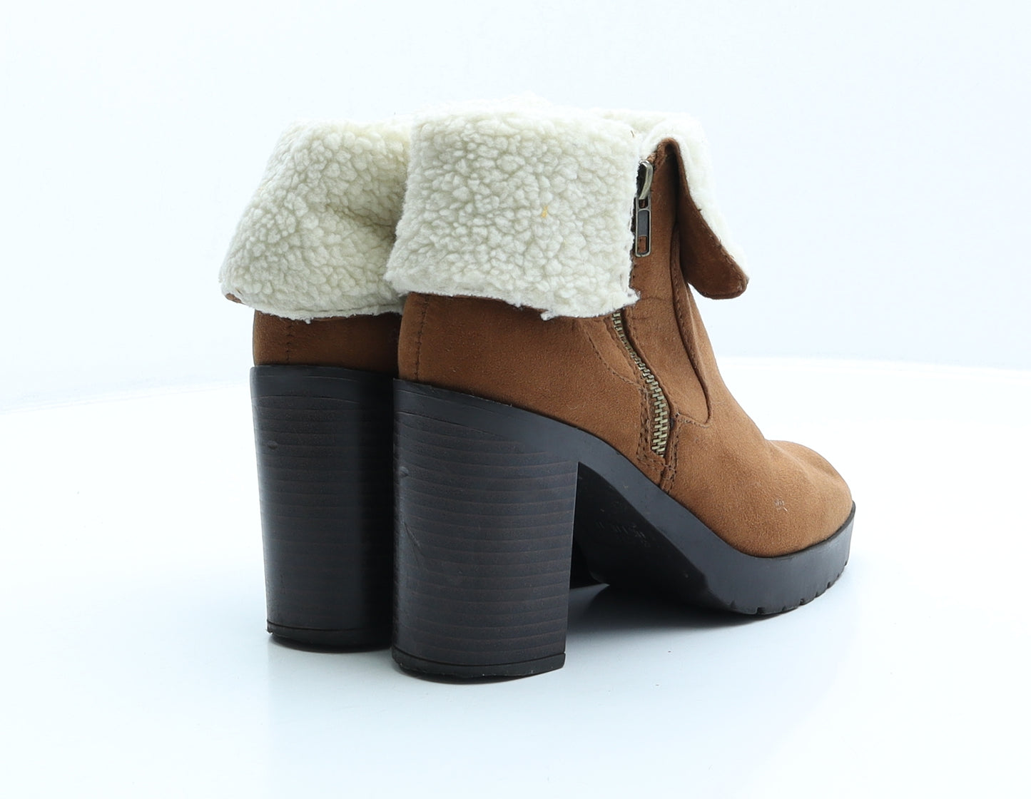 Primark Womens Brown Polyester Bootie Boot UK 3 36