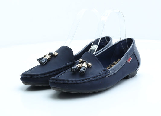 Confort Womens Blue Polyester Loafer Flat UK 5 38