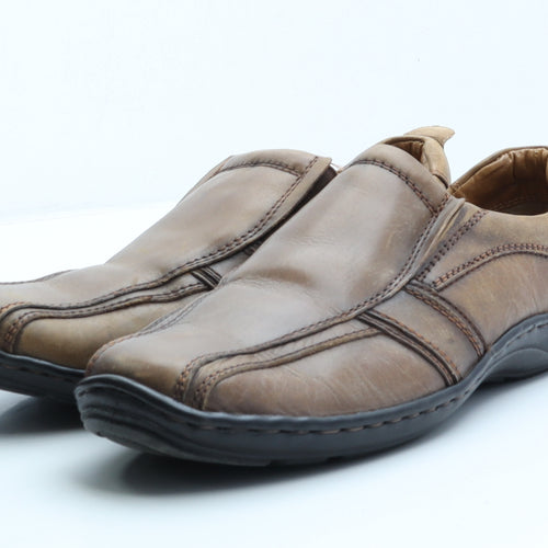 Pavers Mens Brown Leather Loafer Casual UK 10.5 44