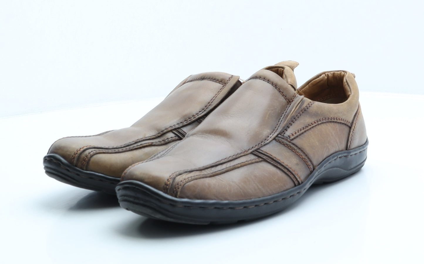 Pavers Mens Brown Leather Loafer Casual UK 10.5 44