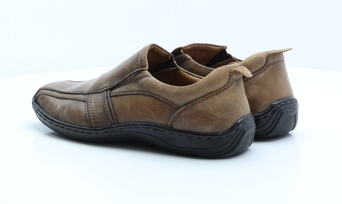 Pavers Mens Brown Leather Loafer Casual UK 10.5 44