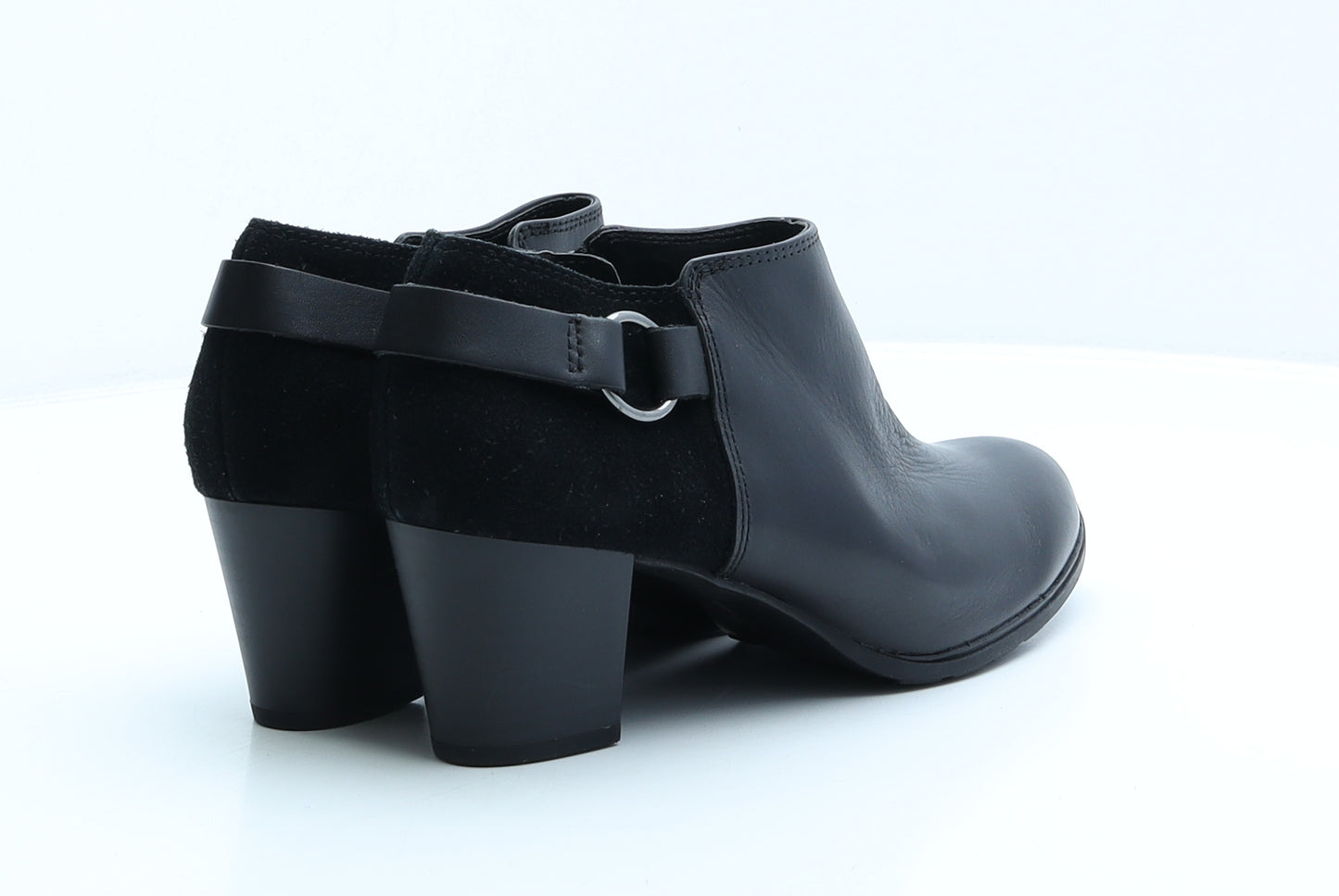 Marks and Spencer Womens Black Leather Bootie Boot UK 6