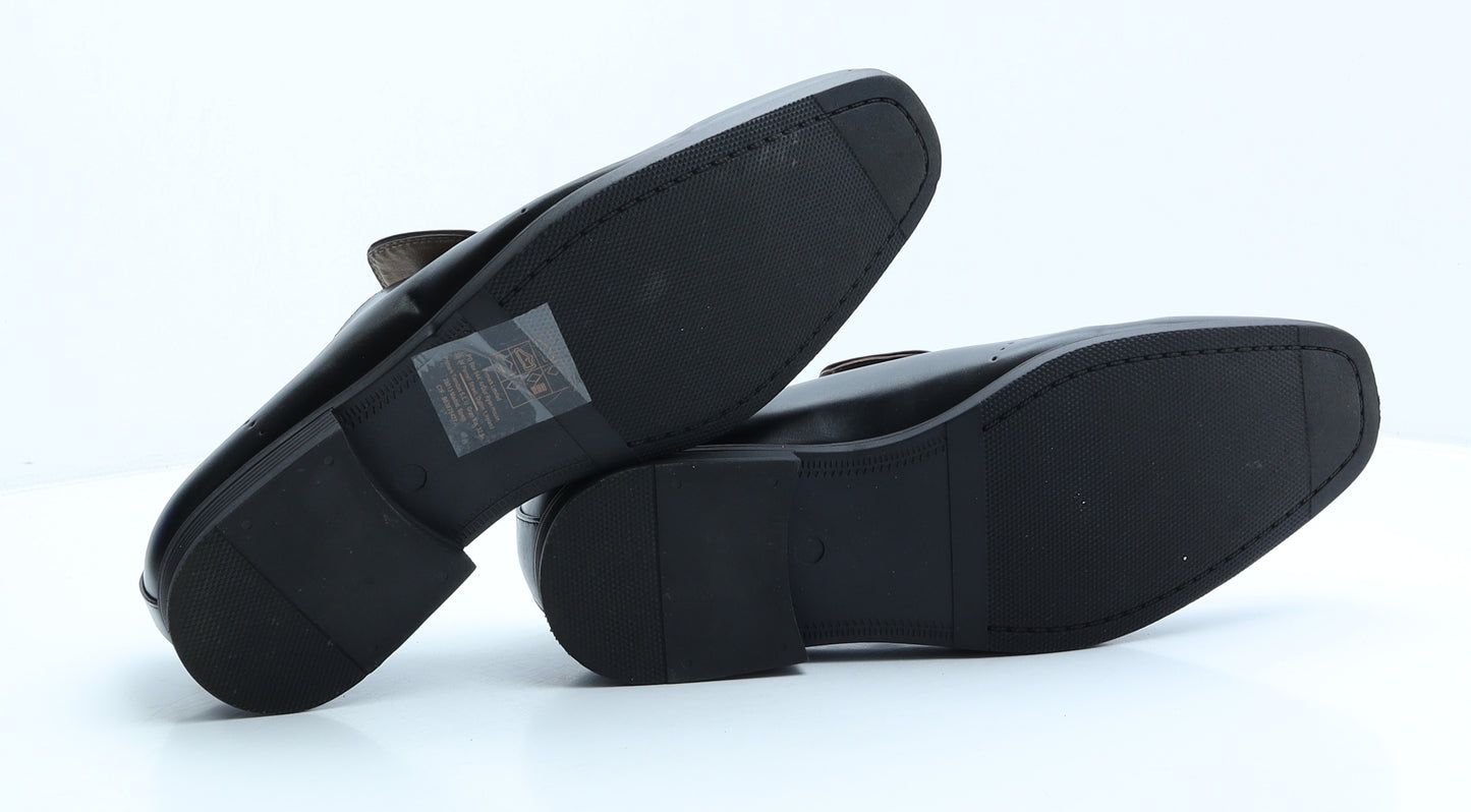 Primark Mens Black Leather Loafer Casual UK 10 44 US 11