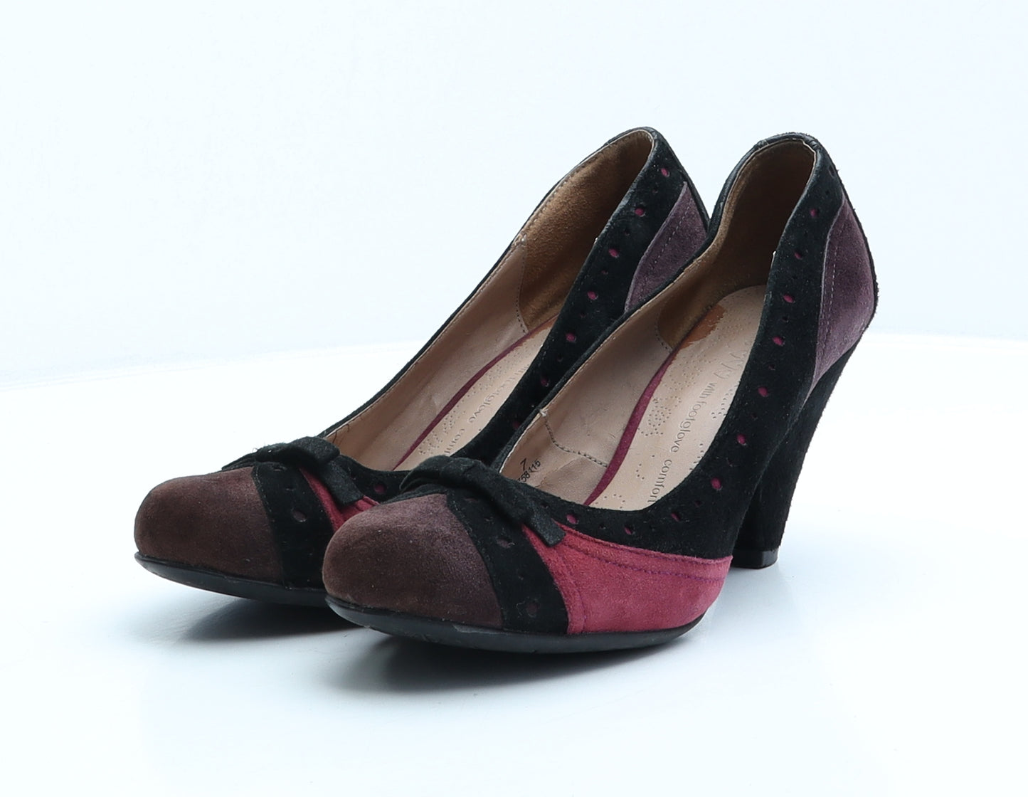 Per Una Womens Multicoloured Colourblock Leather Court Heel UK 7