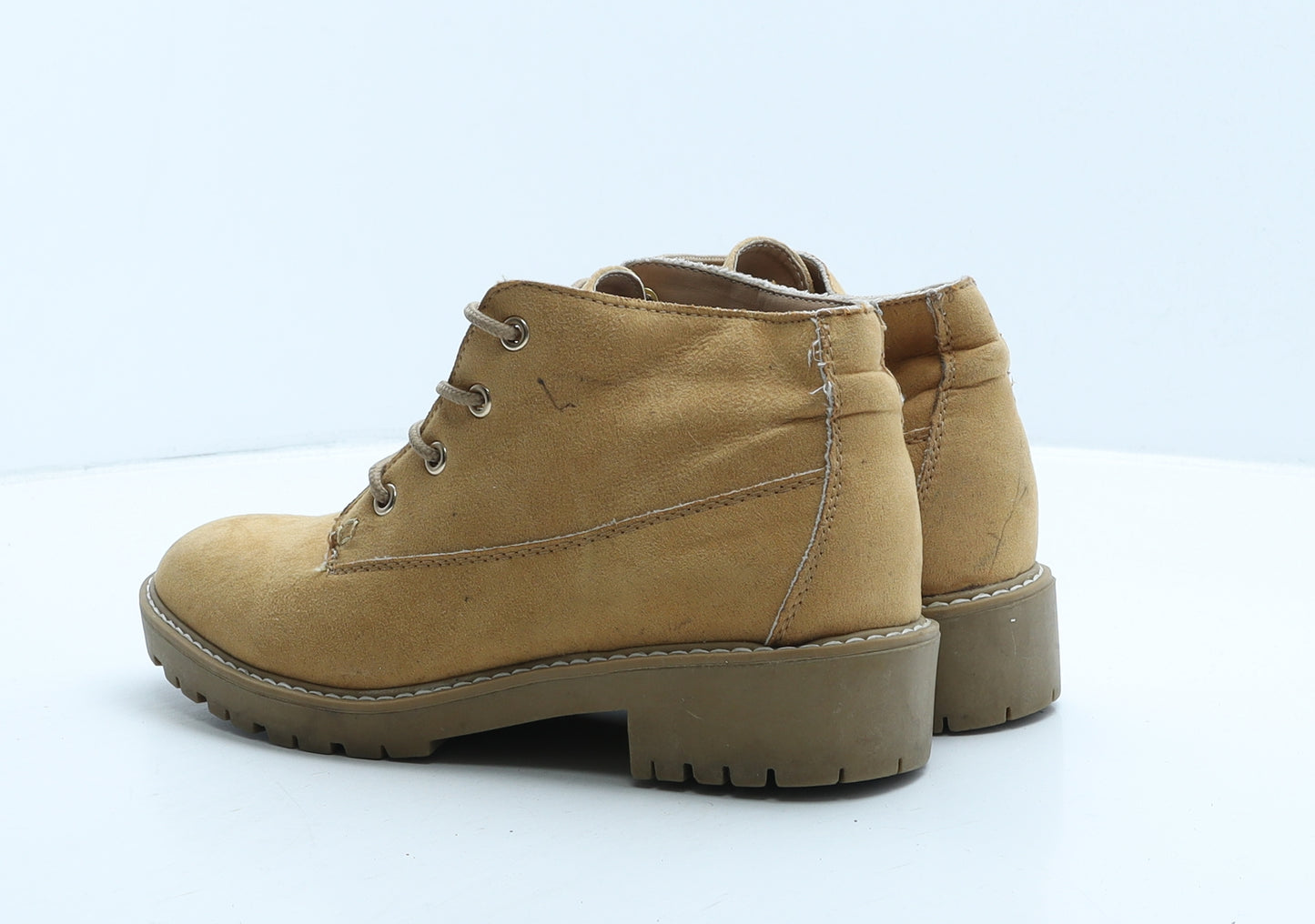 George Womens Beige Suede Combat Boot UK 6 39