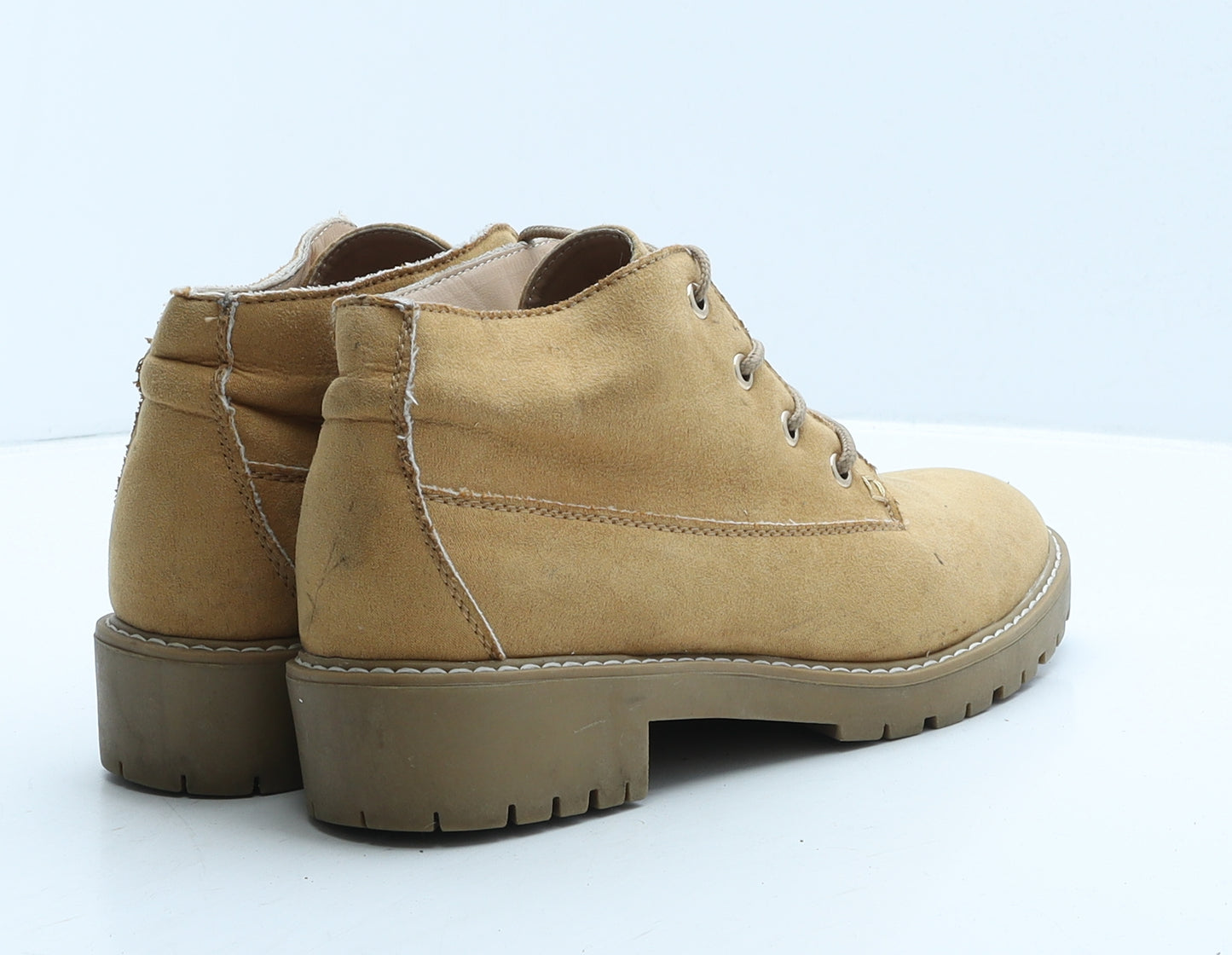 George Womens Beige Suede Combat Boot UK 6 39