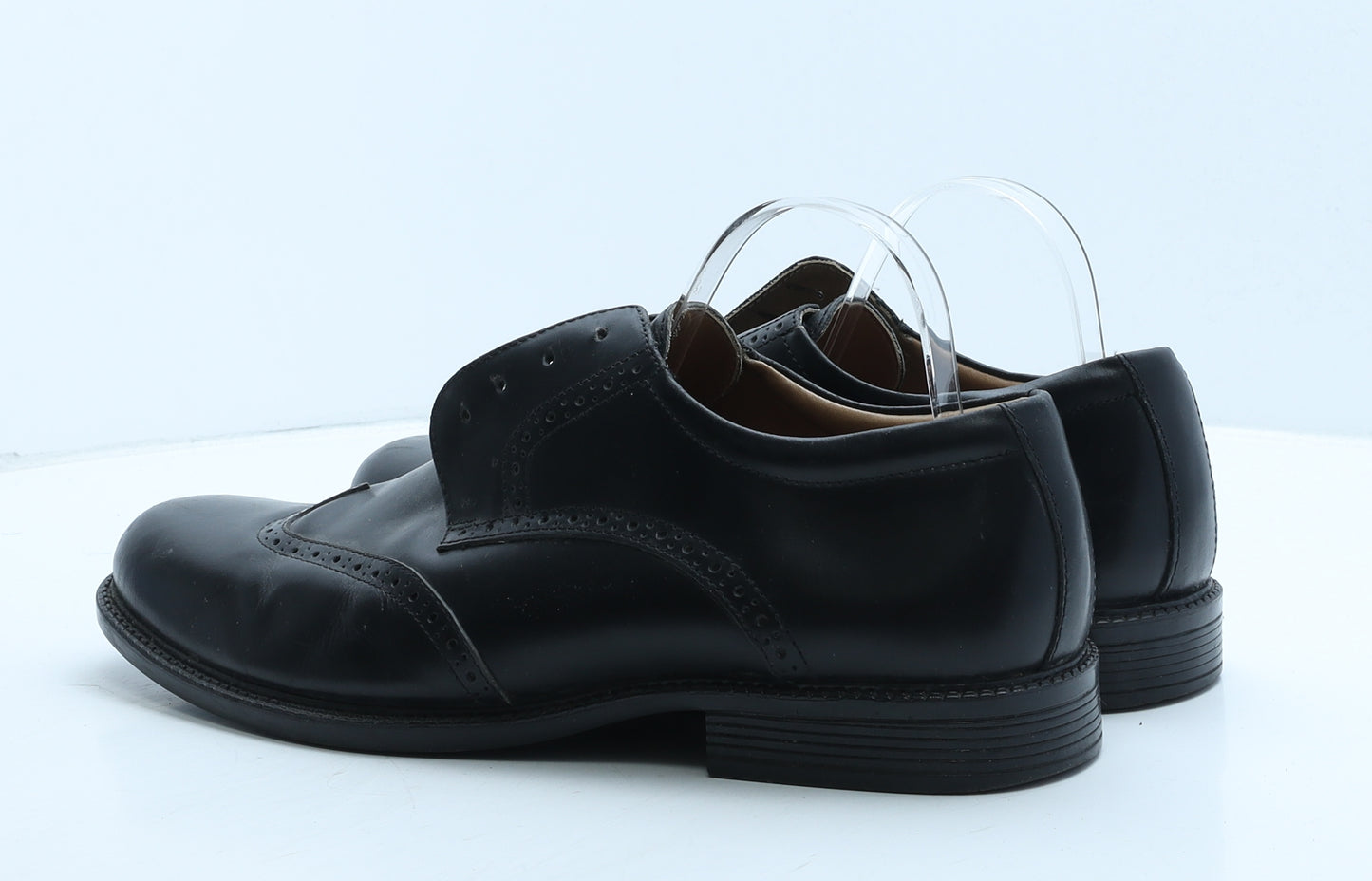 Oaktrak Mens Black Leather Brogue Dress UK 12