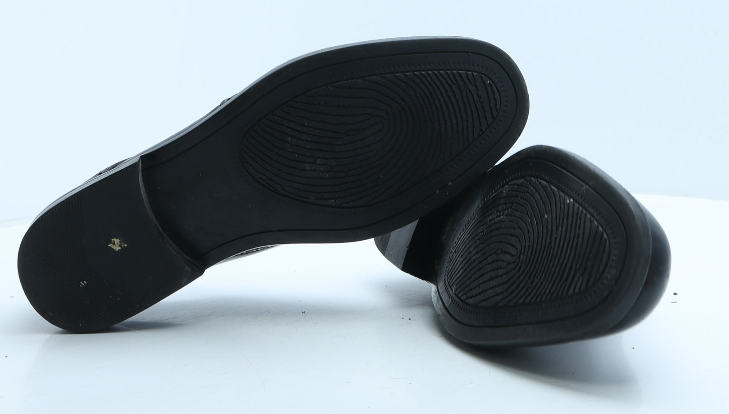 Oaktrak Mens Black Leather Brogue Dress UK 12