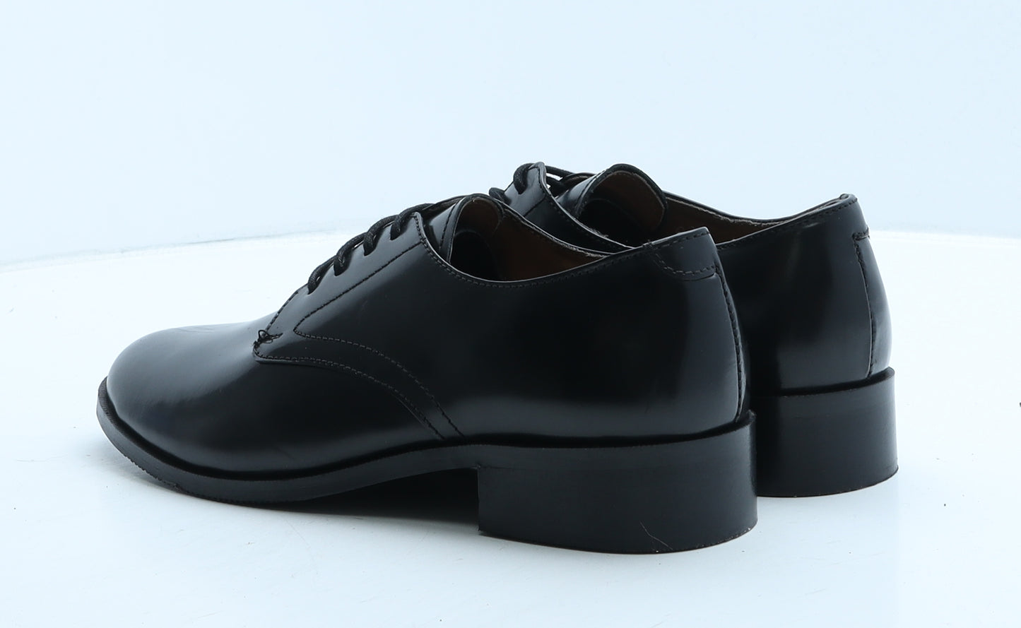 Grafters Womens Black Leather Oxford Flat UK 6