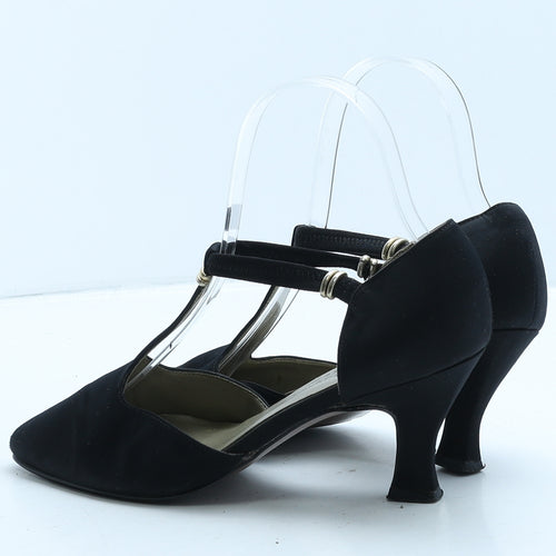 Hush Puppies Womens Black Fabric Strappy Heel UK 3