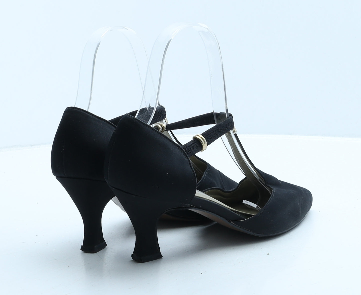 Hush Puppies Womens Black Fabric Strappy Heel UK 3