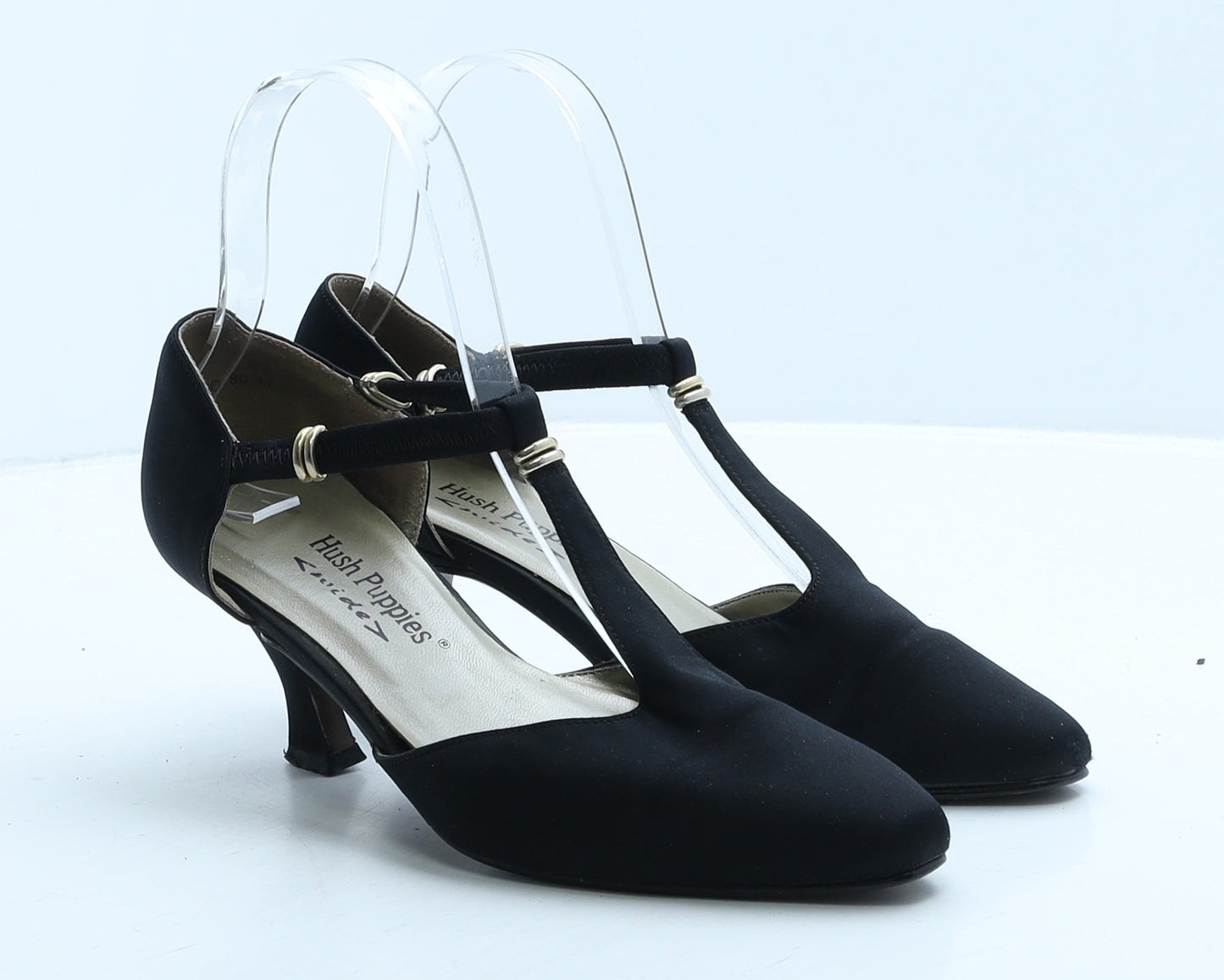 Hush Puppies Womens Black Fabric Strappy Heel UK 3