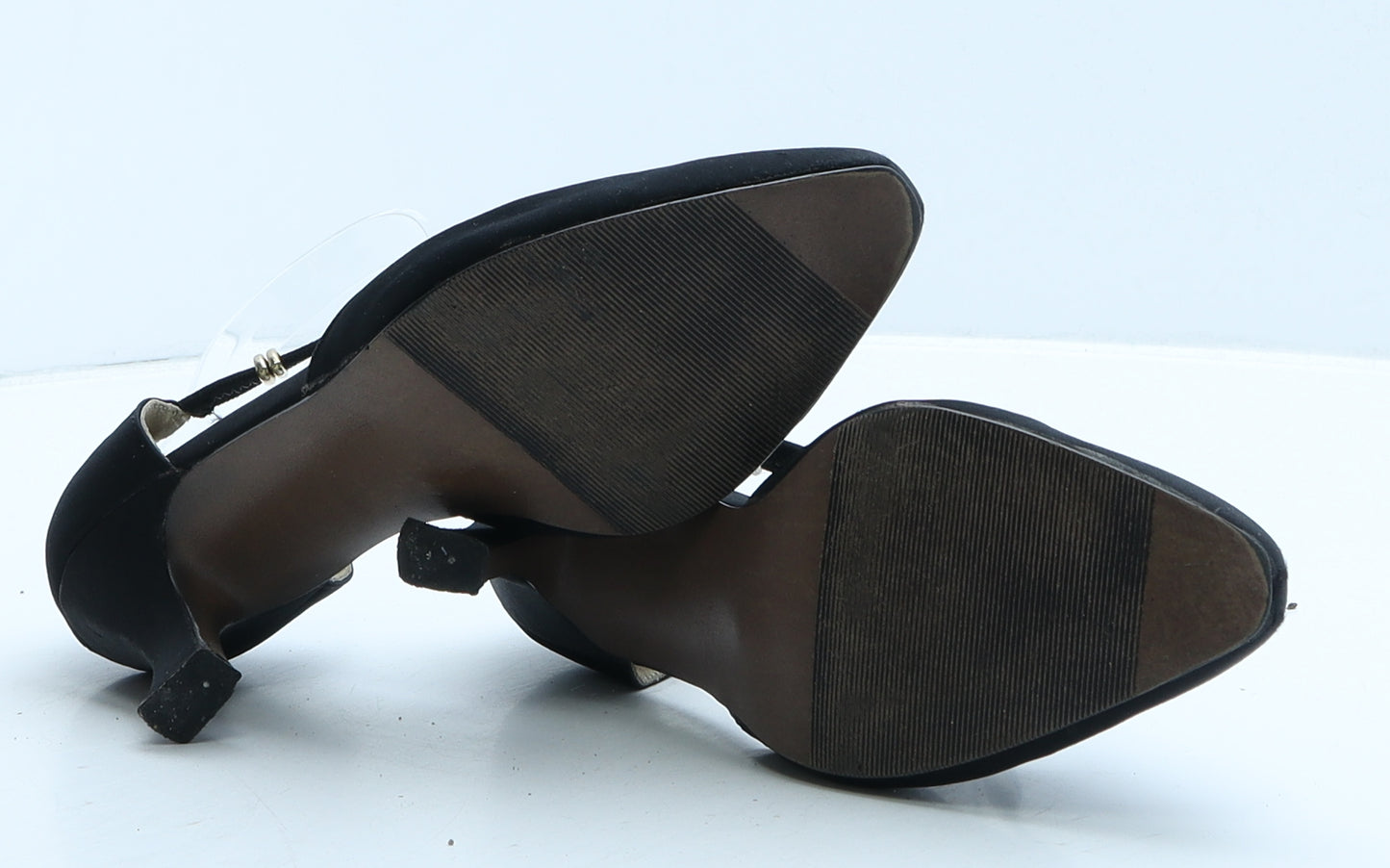 Hush Puppies Womens Black Fabric Strappy Heel UK 3