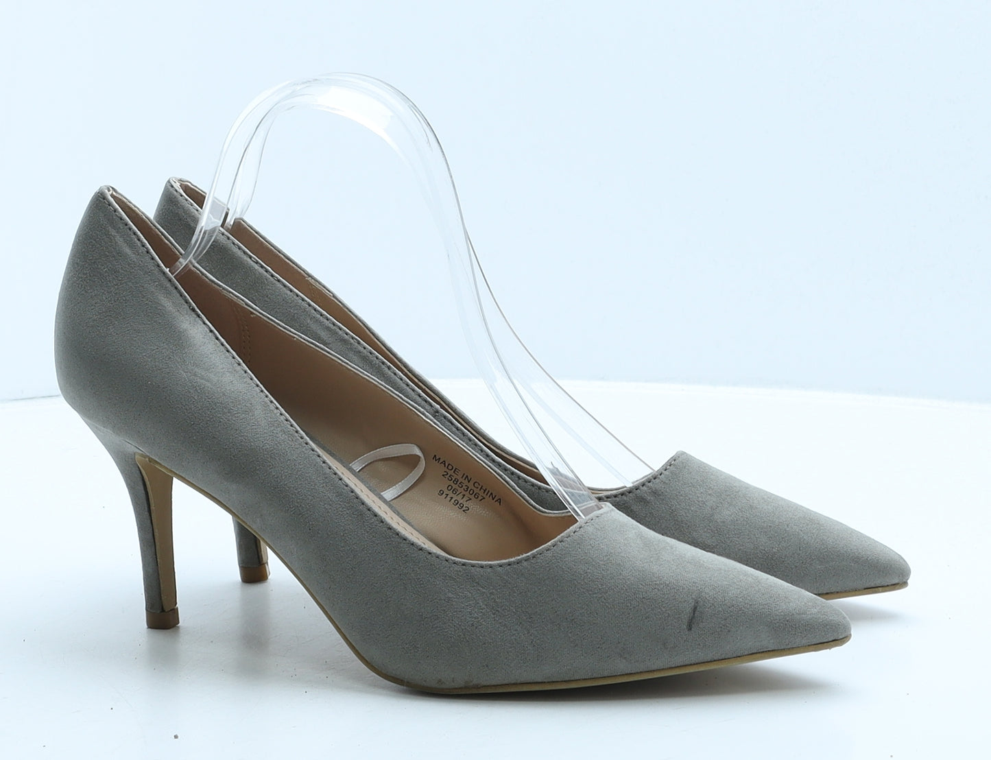 Peacocks Womens Grey Suede Court Heel UK 8 41