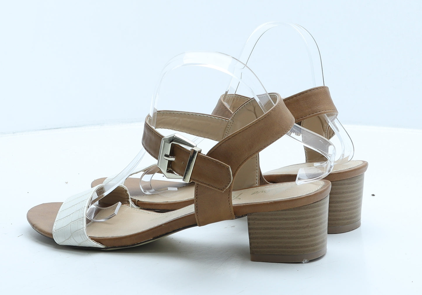 George Womens Brown Leather Strappy Heel UK 7 41