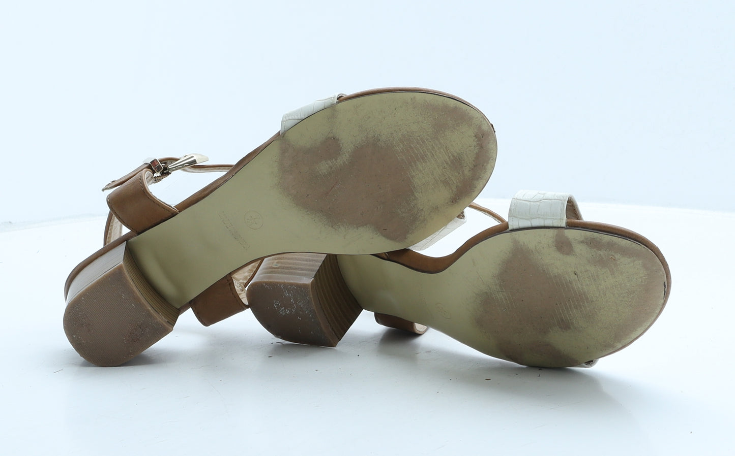 George Womens Brown Leather Strappy Heel UK 7 41