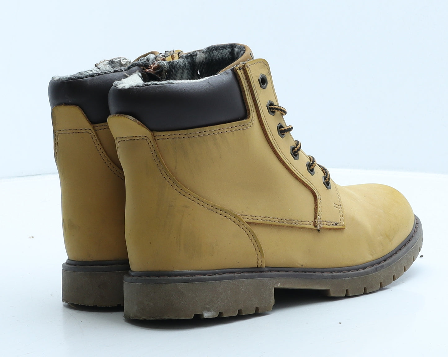 Lily&Dan Girls Brown Leather Combat Boot UK 2