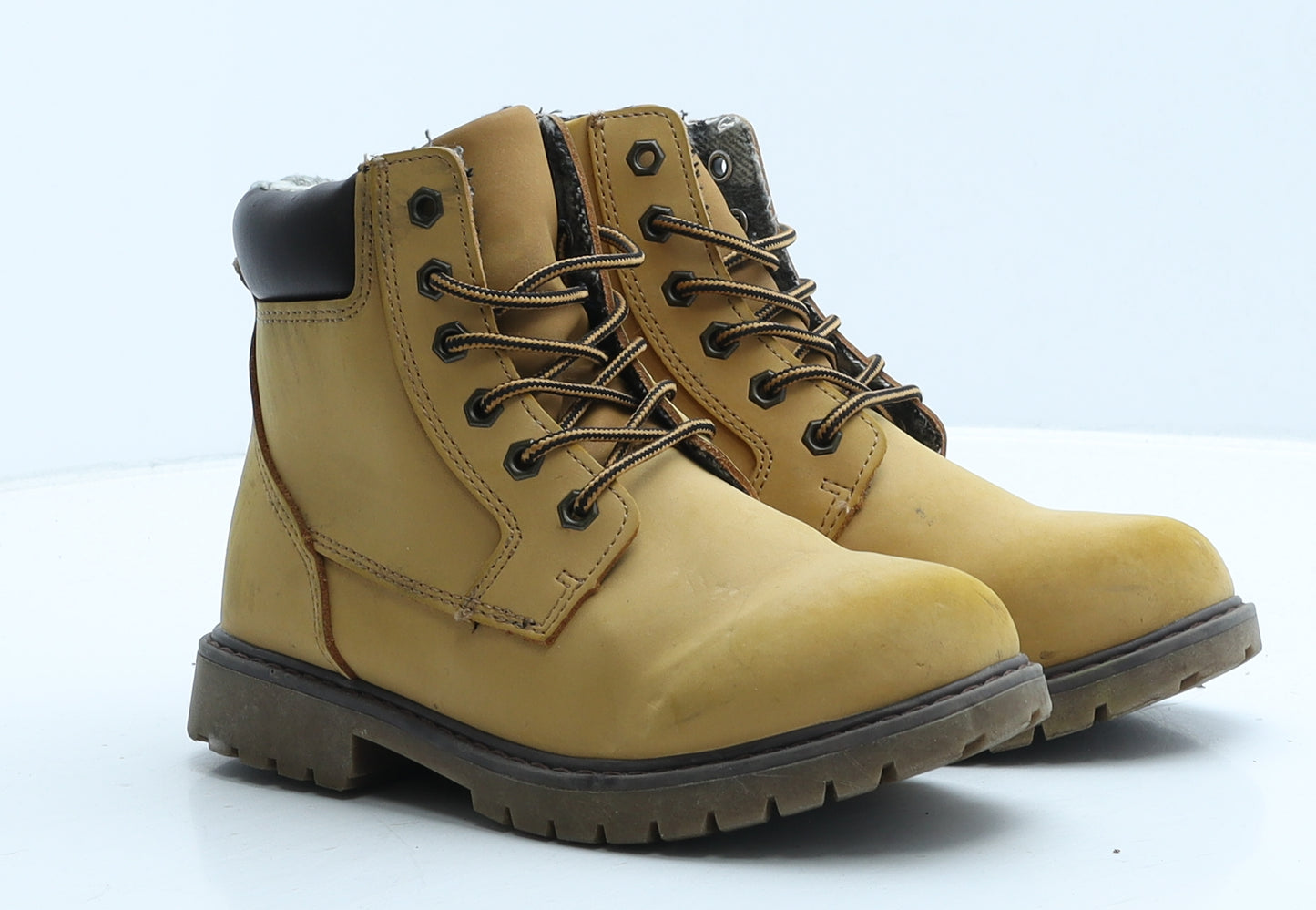 Lily&Dan Girls Brown Leather Combat Boot UK 2