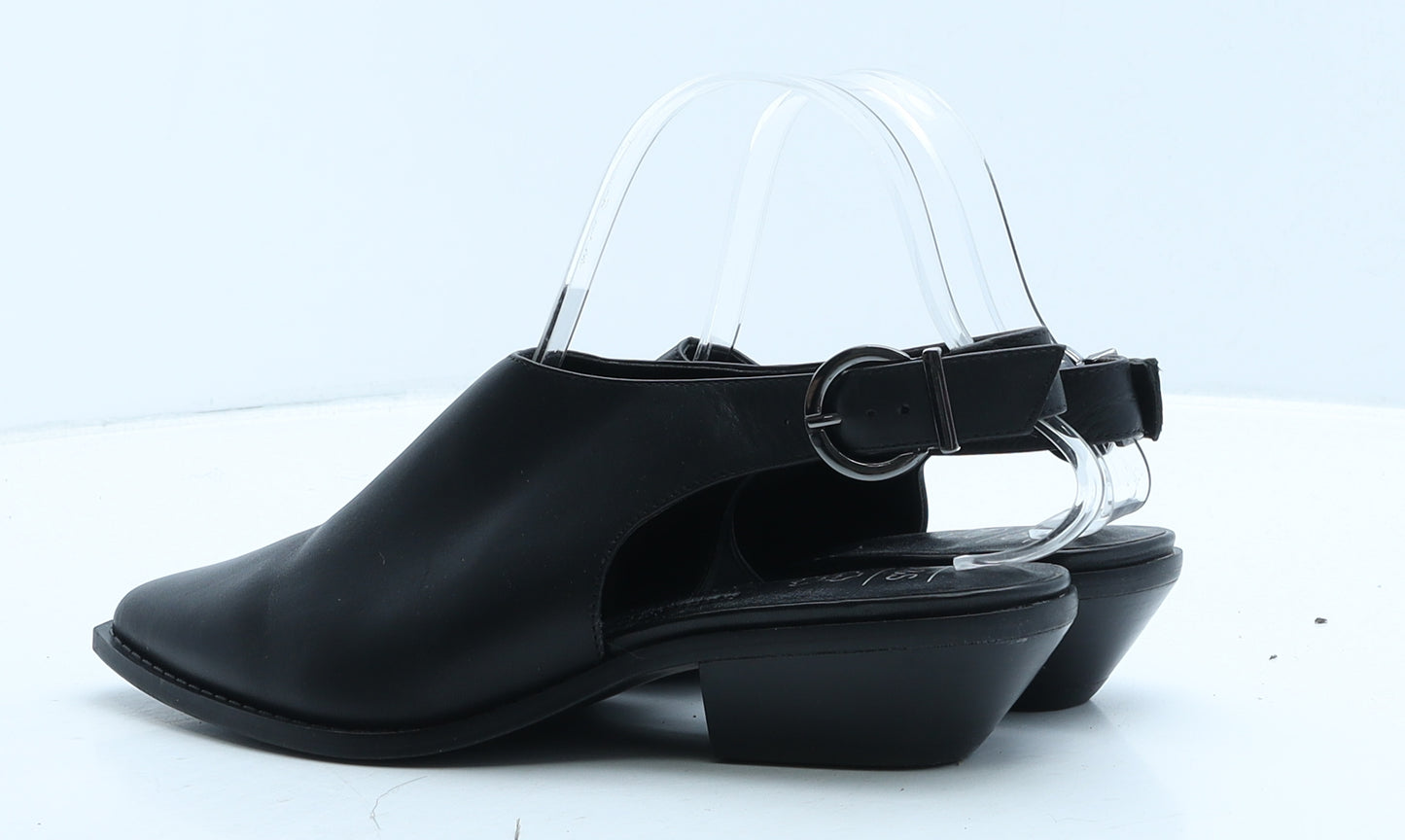 Marks and Spencer Womens Black Leather Slingback Heel UK 5