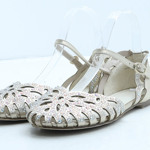 Preworn Womens Beige Leather Strappy Sandal UK 5