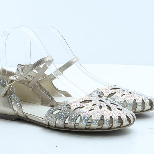 Preworn Womens Beige Leather Strappy Sandal UK 5