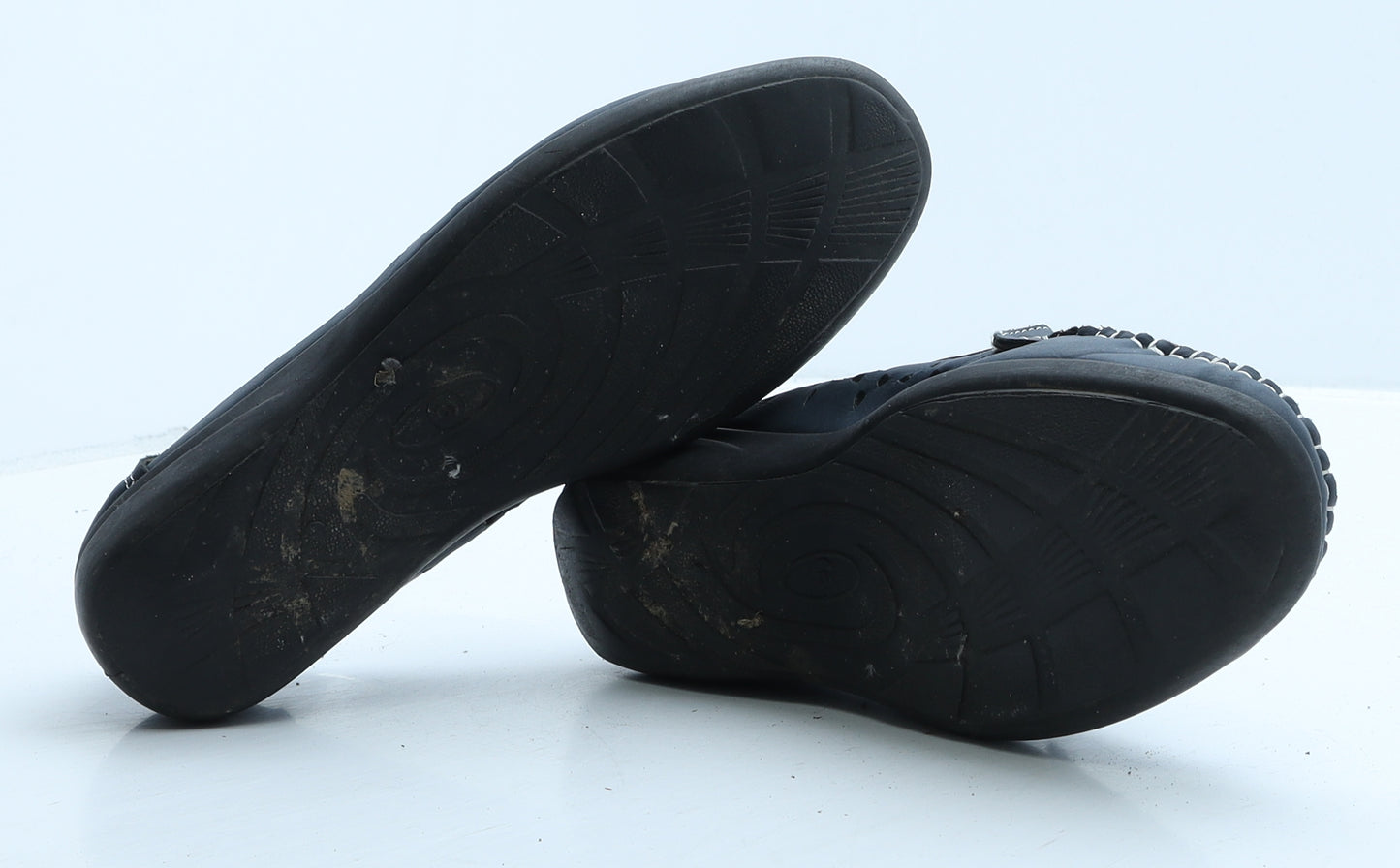 MultiFit Womens Blue Geometric Leather Loafer Casual UK 6