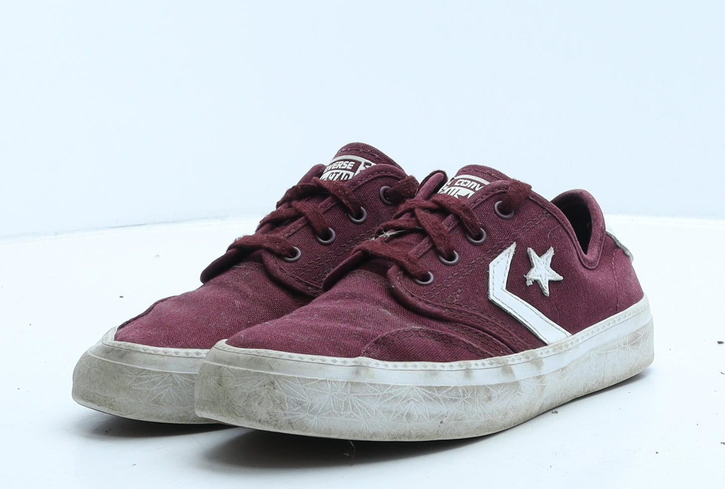 Converse Girls Red Fabric Trainer UK 4 37