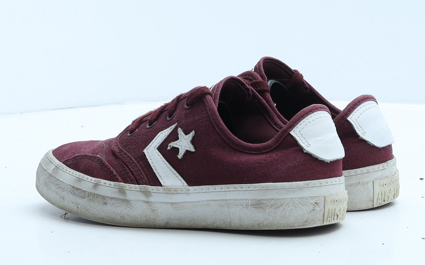 Converse Girls Red Fabric Trainer UK 4 37