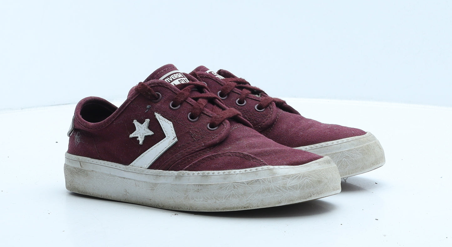 Converse Girls Red Fabric Trainer UK 4 37