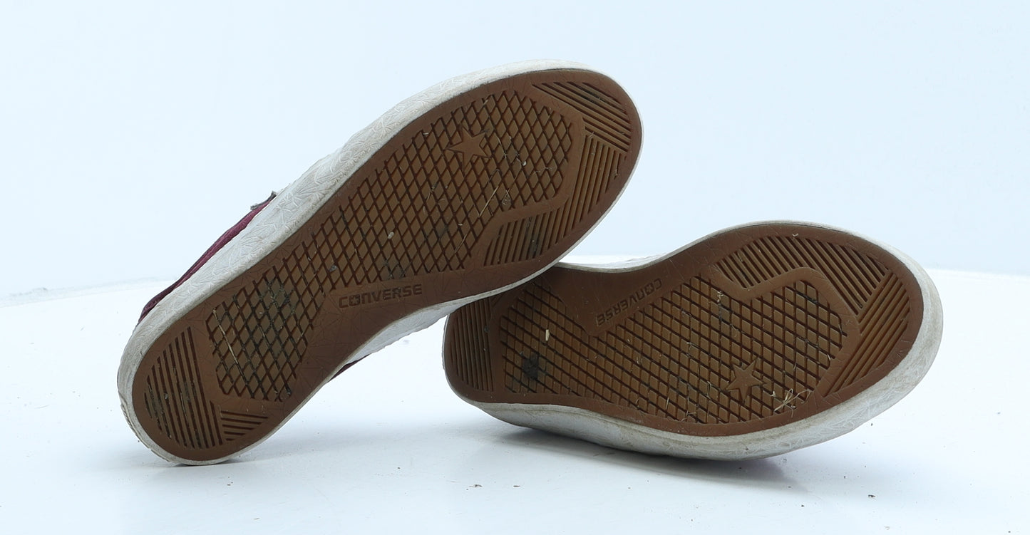 Converse Girls Red Fabric Trainer UK 4 37