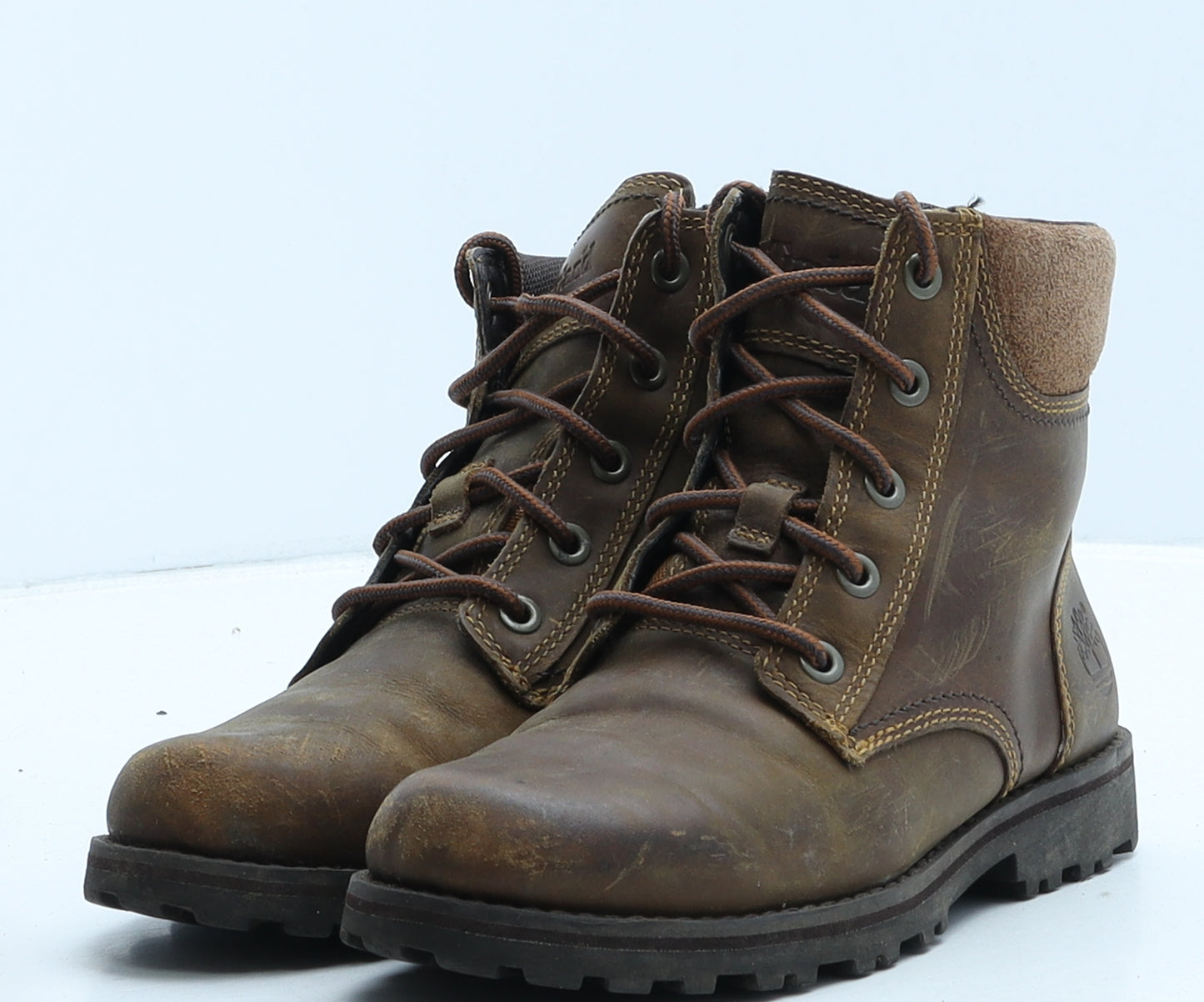 Timberland Boys Brown Leather Combat Boot UK 13 32.5