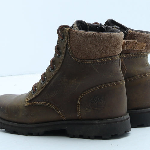 Timberland Boys Brown Leather Combat Boot UK 13 32.5