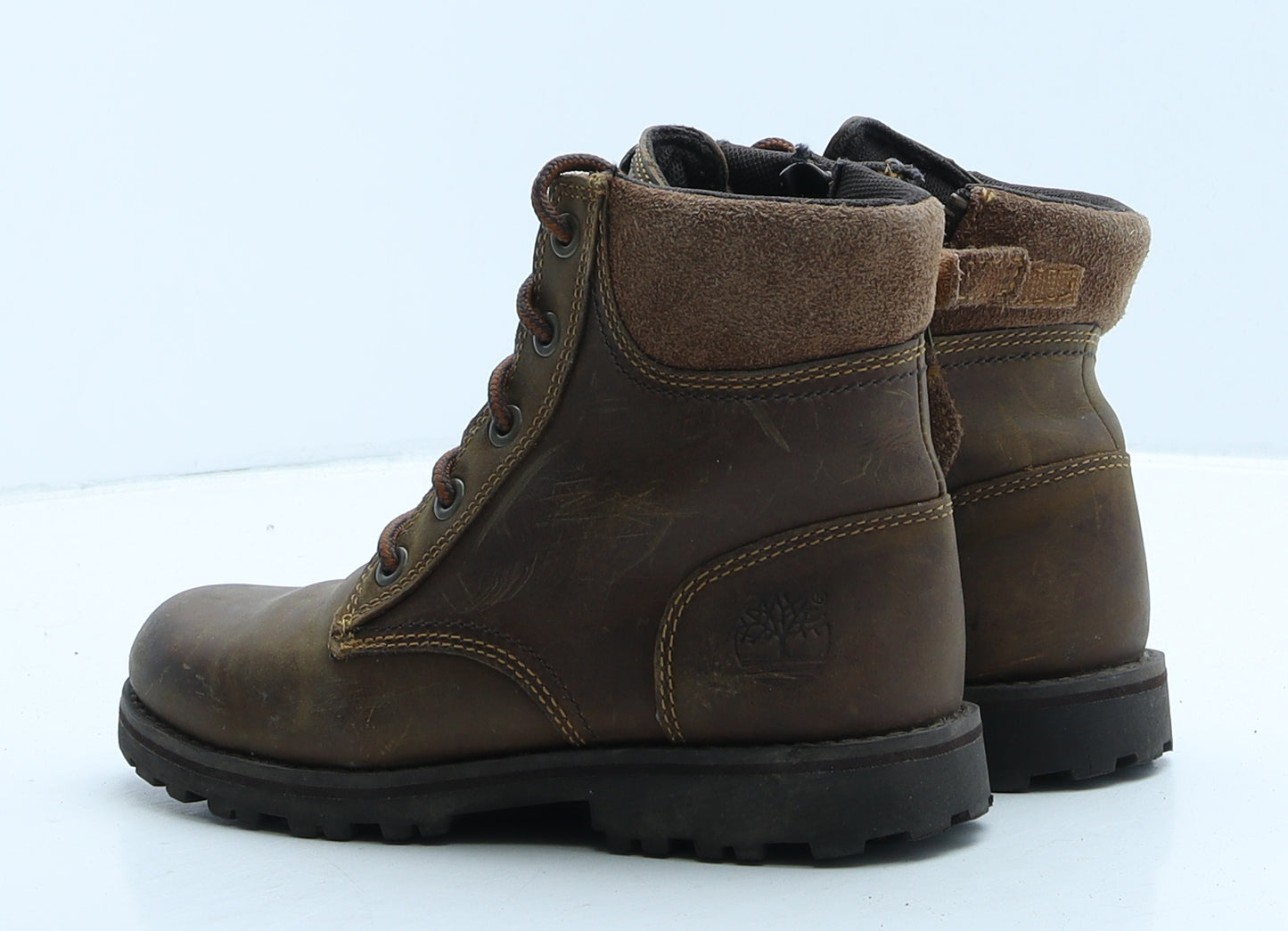 Timberland Boys Brown Leather Combat Boot UK 13 32.5