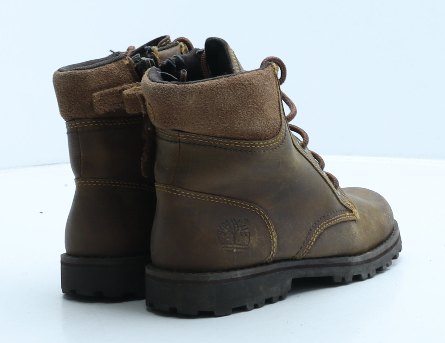 Timberland Boys Brown Leather Combat Boot UK 13 32.5