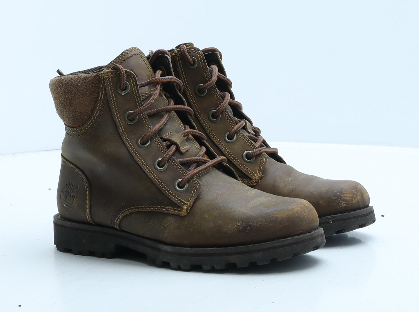 Timberland Boys Brown Leather Combat Boot UK 13 32.5