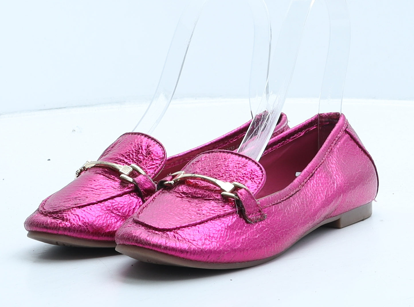 NEXT Girls Pink Leather Loafer Flat UK 13