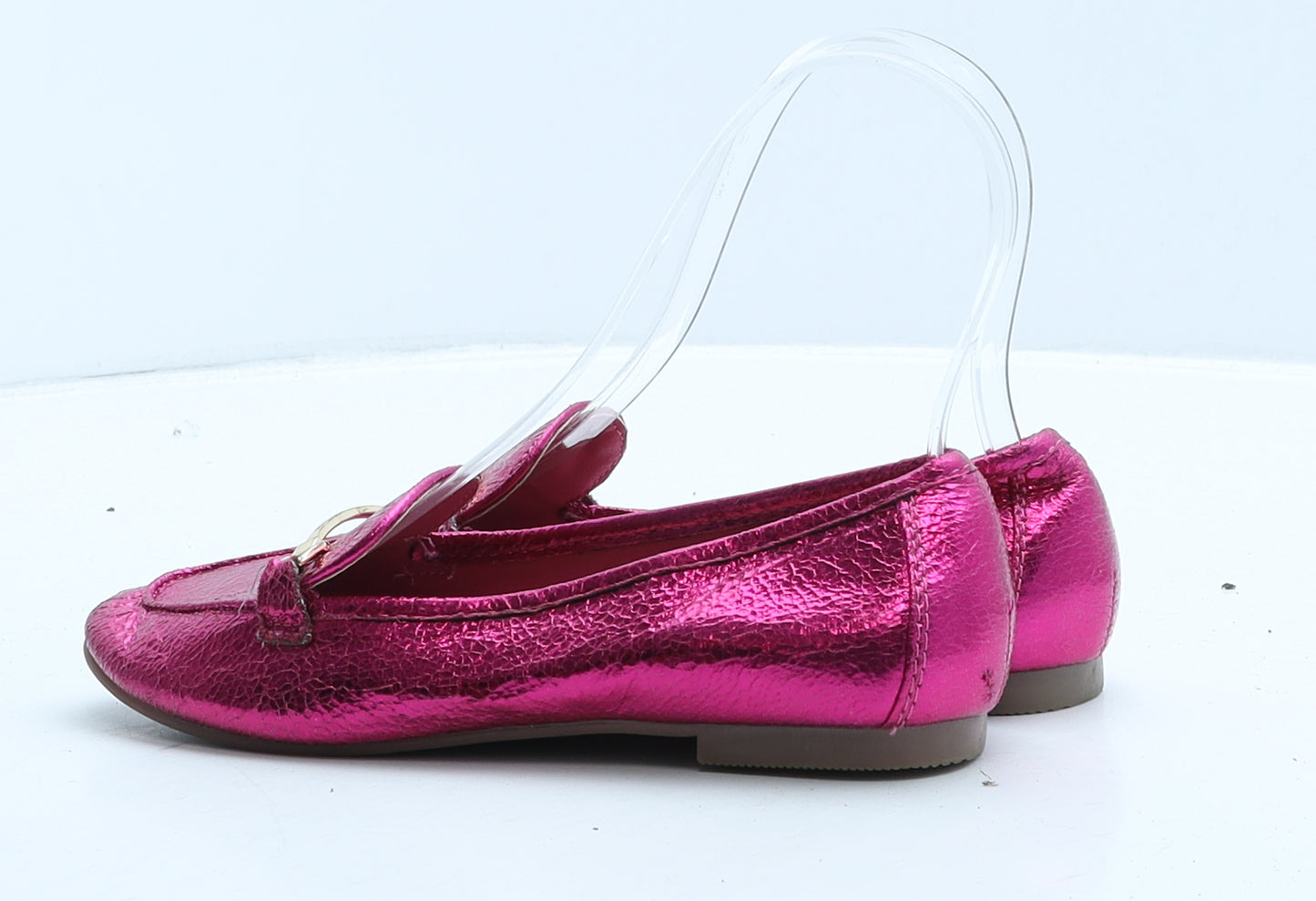 NEXT Girls Pink Leather Loafer Flat UK 13