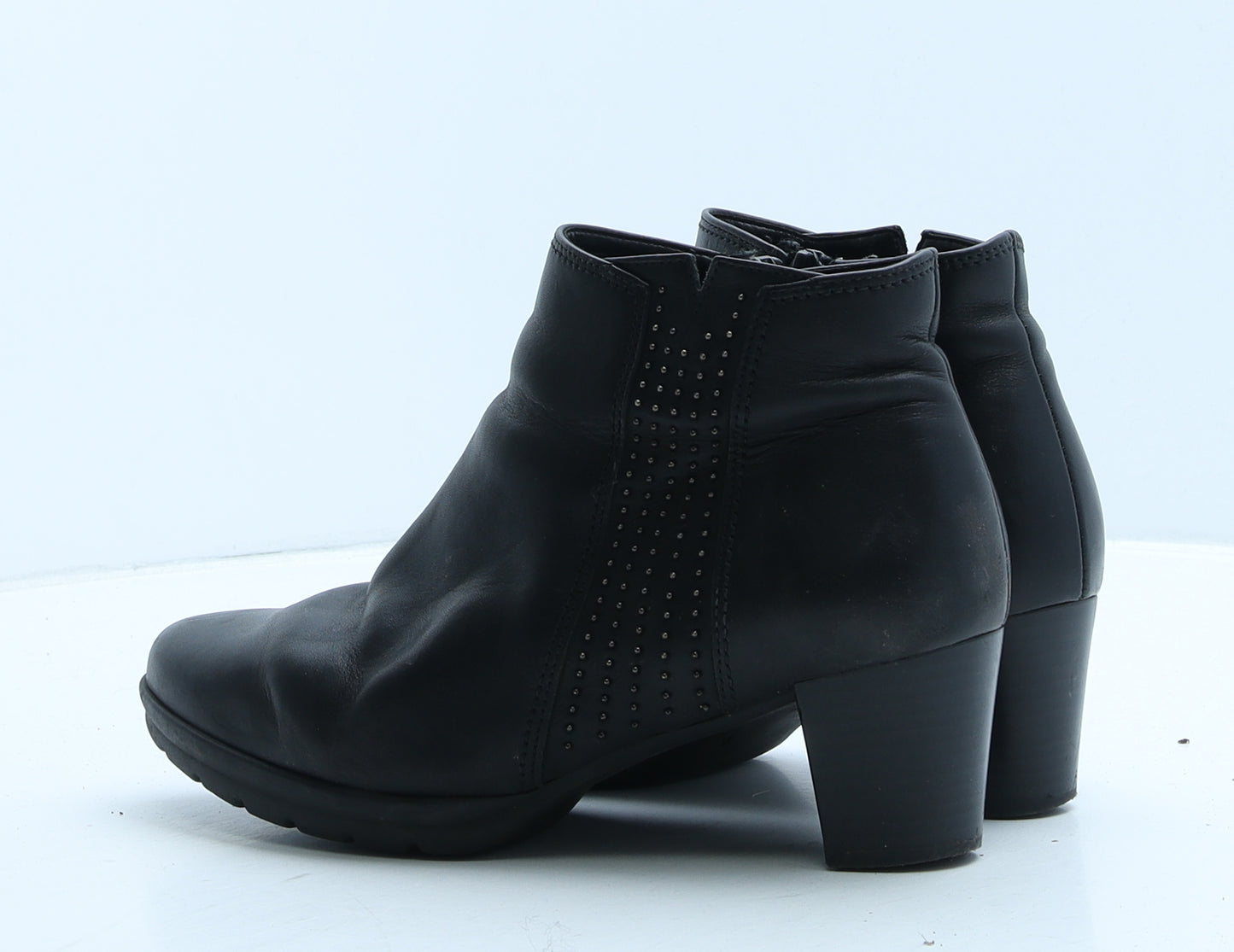 Gabor Womens Black Leather Bootie Boot UK 6