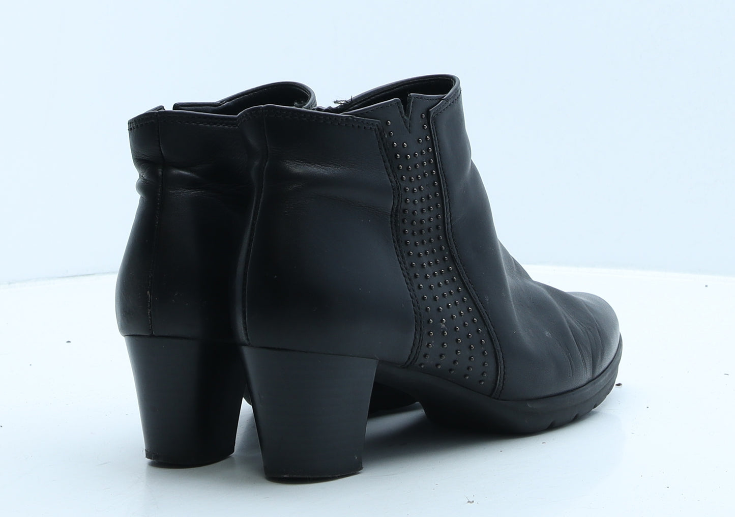 Gabor Womens Black Leather Bootie Boot UK 6