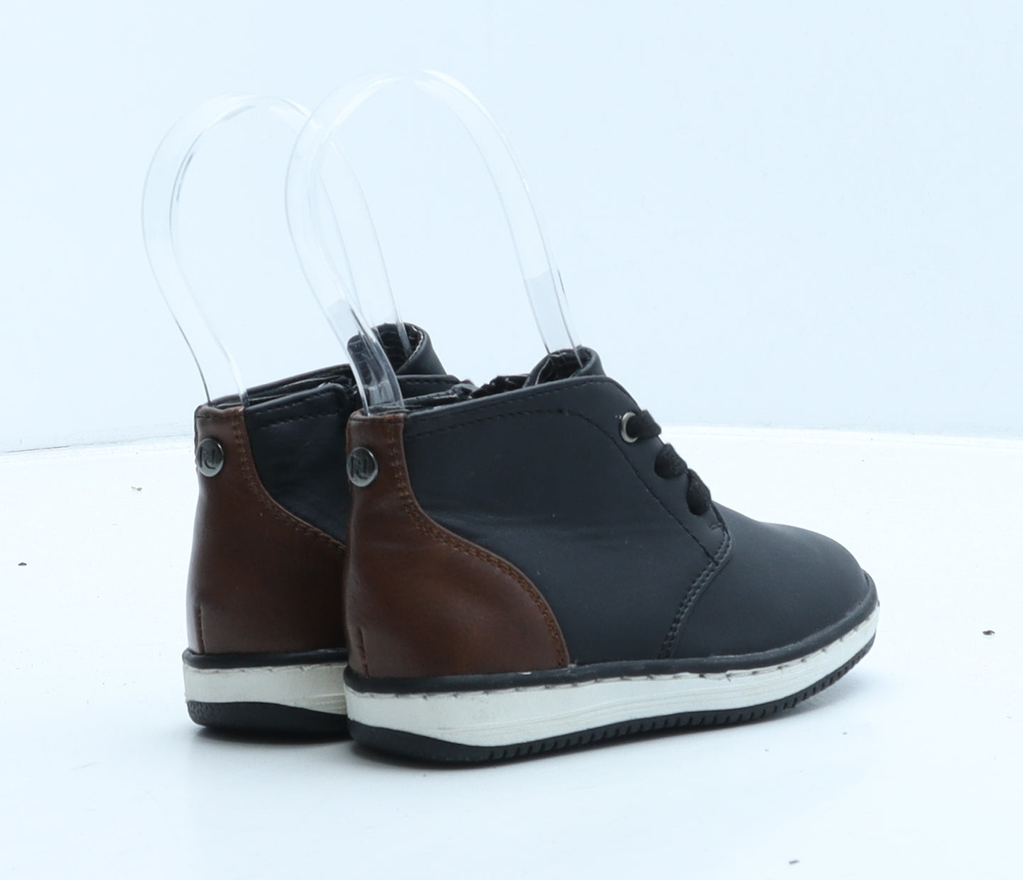 River Island Boys Black Leather Bootie Boot UK 7 24