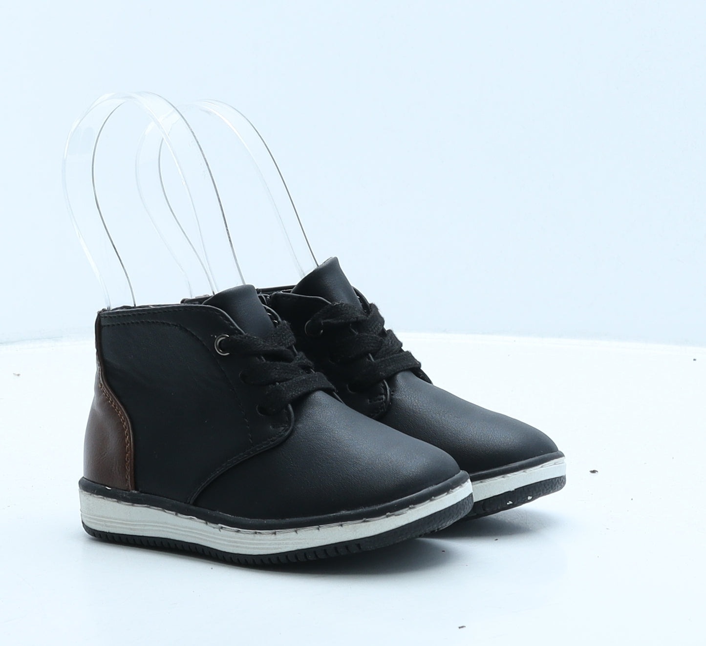 River Island Boys Black Leather Bootie Boot UK 7 24