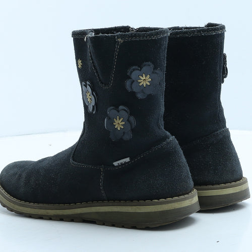 Dunchi Girls Blue Suede Bootie Boot UK 6.5 24 - Flowers