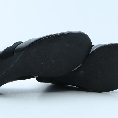 Marks and Spencer Womens Black Vinyl Court Heel UK 5